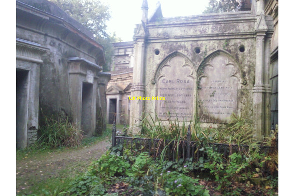 Photo 6"x4" The tomb of Carl Rosa, Highgate West Cemetery Hampstead\/TQ2685 c2009