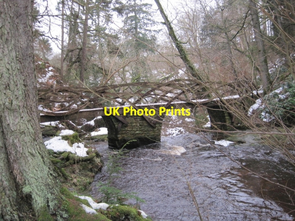 Photo 6"x4" Ornate Footbridge over the Hareshaw Burn Bellingham\/NY8383 c2010