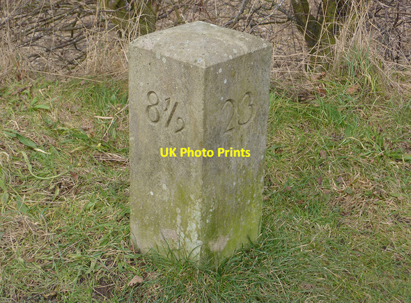 Photo 6"x4" Milestone beside Union Canal Linlithgow c2010