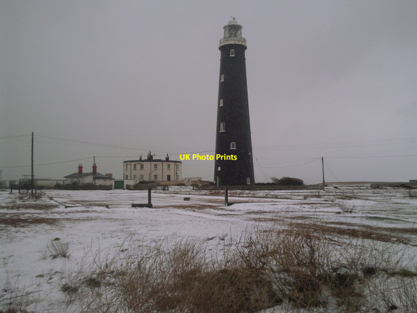 Photo 6"x4" The Old Lighthouse at Dungeness in winter Dungeness c2010