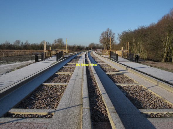 Photo 6"x4" Guided Busway request stop, Fen Drayton Lakes Fen Drayton c2010