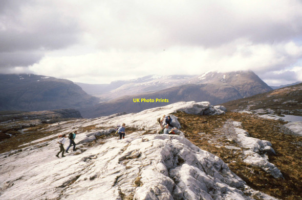 Photo 6"x4" Crossing the quartzite escarpment Lochan na Br\u00e0than c1991