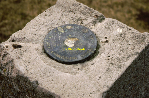 Photo 6"x4" Information plaque on hydrographic triangulation pillar Cove\/NG8090 c1991