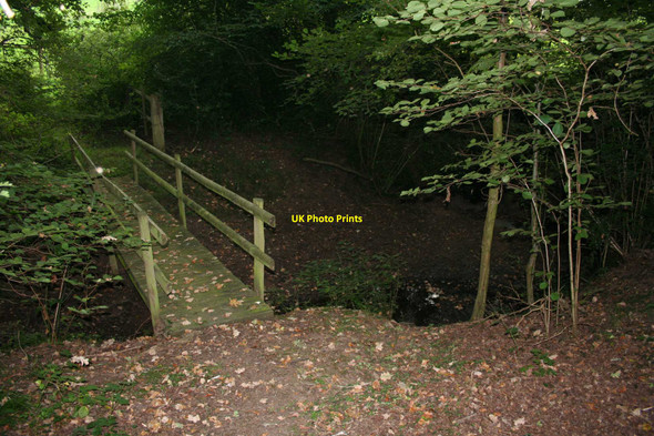 Photo 6"x4" Footbridge over Forge Brook Checkley Green c2009