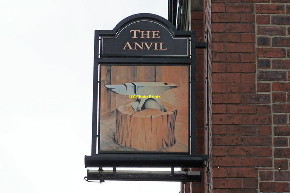 Photo 6"x4" Pub Sign, The Anvil Pub, Stannington Road, Sheffield Malinbridge c2008