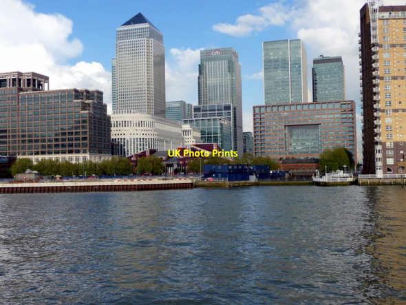 Photo 6"x4" Canary Wharf from the River Thames Poplar\/TQ3780 c2009