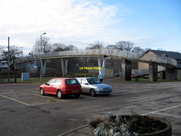 Photo 6"x4" Footbridge and car park at Alness station Alness c2010