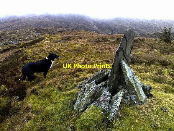 Photo 6"x4" Pile of Stones on Spot Height 340 and Open Moorland Beinn Bhreac\/NR7538 c2010
