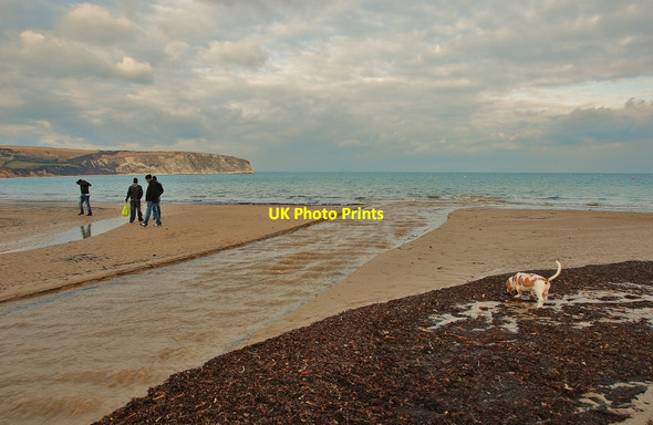 Photo 6"x4" Swanage: Outflow of the Brook into the sea Swanage c2010
