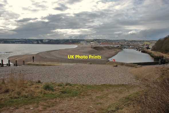 Photo 6"x4" Seaton: River Axe and sea Seaton\/SY2490 c2010