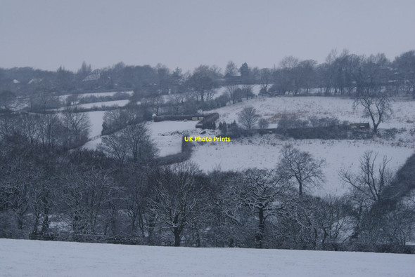 Photo 6"x4" Snowy Fields below Upper Hopton Mirfield c2010