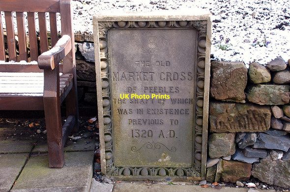 Photo 6"x4" Plaque commemorating Peebles Mercat Cross Peebles\/NT2540 c2010