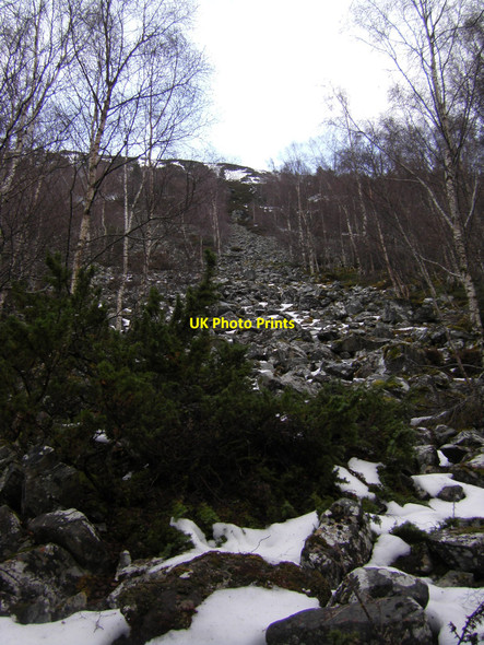 Photo 6"x4" Stone chute on steep flank of Croidh-La Clach-mheall c2010