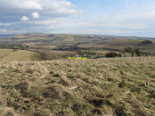 Photo 6"x4" Rough grazing on Access Land on Steyning Round Hill Steyning c2010