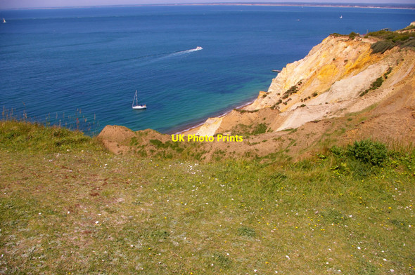 Photo 6"x4" Cliff top at Alum Bay, Isle of Wight Totland c2009