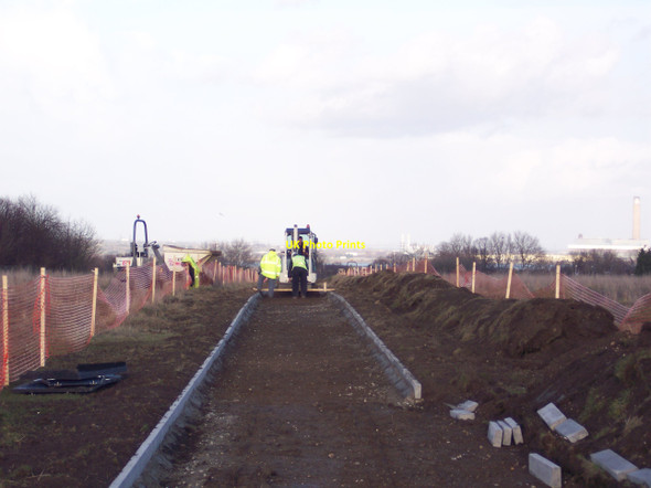 Photo 6"x4" Digging a path on the Great Lines Gillingham\/TQ7767 c2010