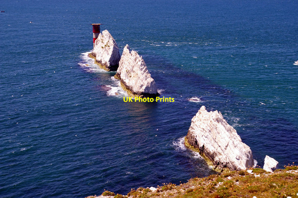 Photo 6"x4" Clifftop and Rocks at the Needles, Isle of Wight Totland c2009