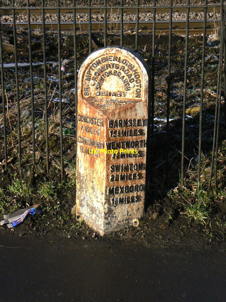 Photo 6"x4" Milestone at Denaby Main Conisbrough c2010