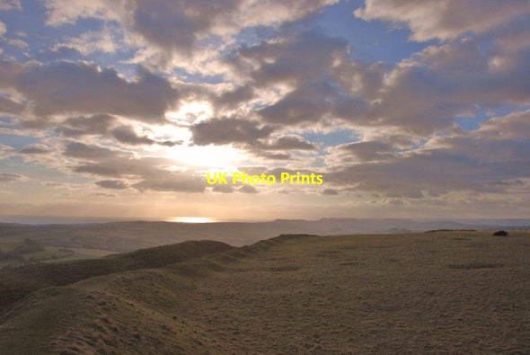 Photo 6"x4" Eggardon Hill: Top - looking down towards the coast Spyway c2009