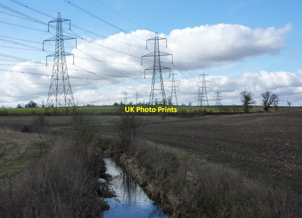 Photo 6"x4" Fields and stream north of Bramford Bramford\/TM1246 c2010