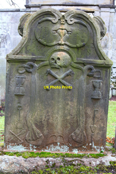 Photo 6"x4" Gravestone in Cramond Kirk Barnton\/NT1975 c2010