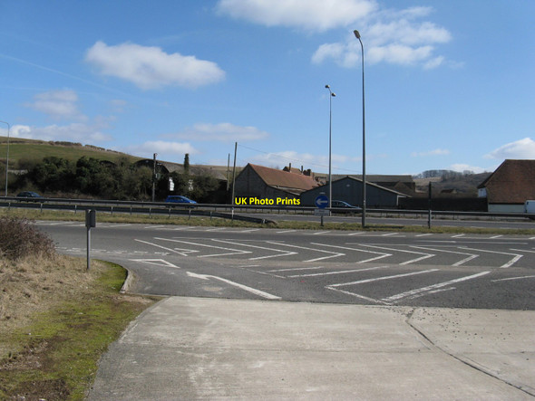 Photo 6"x4" Pangdean access road junction with the A273 slip road Pyecombe c2010