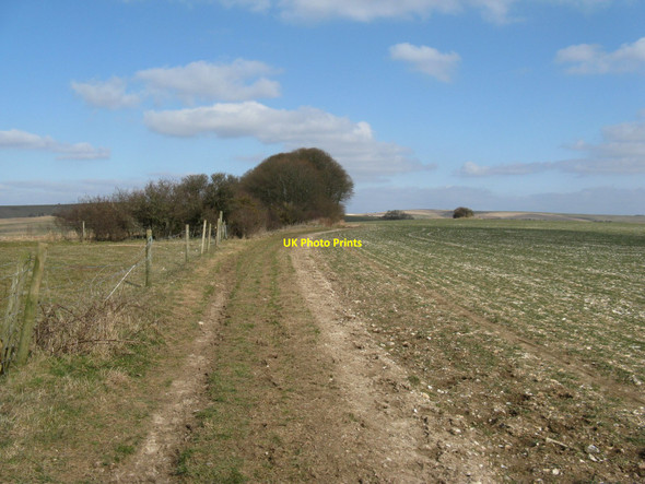 Photo 6"x4" Looking north on the Sussex Border Path along Holt Hill Pyecombe c2010