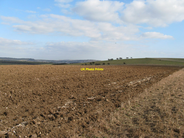 Photo 6"x4" Freshly ploughed stubble field alongside the Devil's Dyke road Saddlescombe c2010