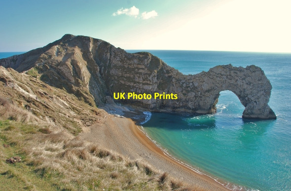 Photo 6"x4" Durdle Door  from the Cliff Top West Lulworth c2010