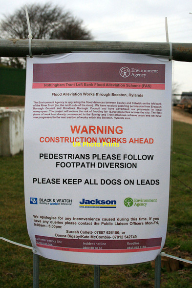 Photo 6"x4" Environment Agency notice Beeston\/SK5236 c2010