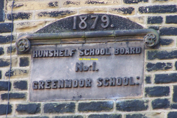 Photo 6"x4" Green Moor School Sign, Green Moor, near Wortley Stocksbridge c2010