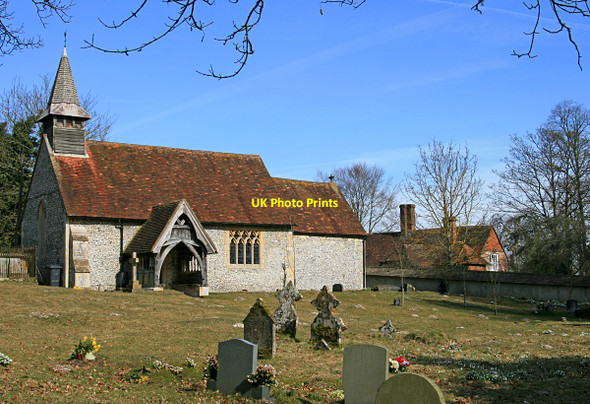 Photo 6"x4" Tunworth Church and Manor Farm Tunworth c2010