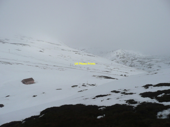 Photo 6"x4" Snowdrifted hut on ski slopes Loch Vrotachan c2010