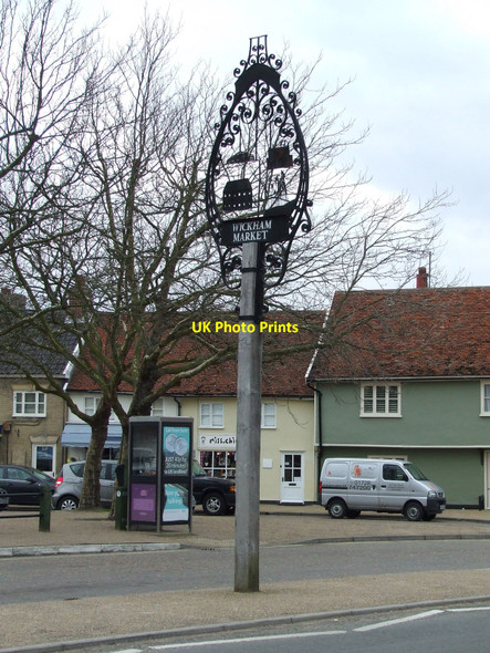Photo 6"x4" Wickham Market Sign Wickham Market c2010