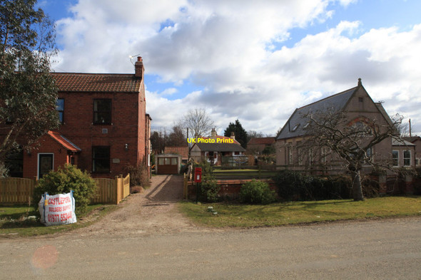 Photo 6"x4" View of Village Post Box and Old School House, Biggin Biggin\/SE5434 c2010