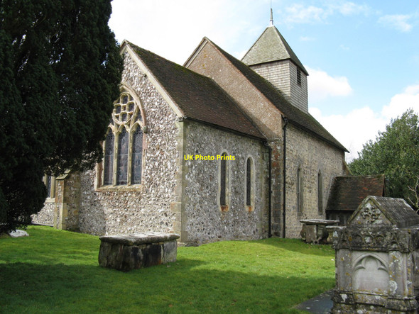 Photo 6"x4" St Martin church from the NE Westmeston c2010