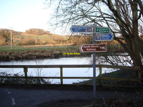 Photo 6"x4" Signpost, River Dart, near Totnes station Totnes c2010
