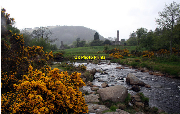 Photo 6"x4" Glendalough and the round tower Laragh c2009