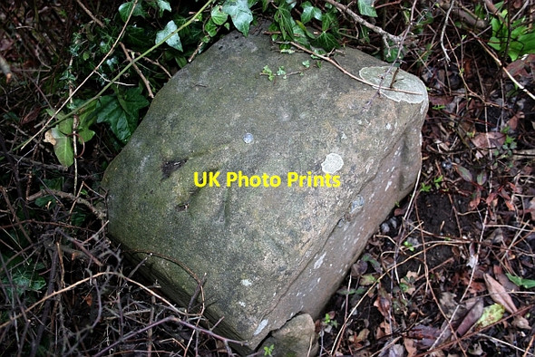Photo 6"x4" Bench Mark on a Wells Road milestone Upper Wyche c2010