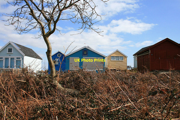 Photo 6"x4" Beach huts at Hengistbury Head Mudeford c2010