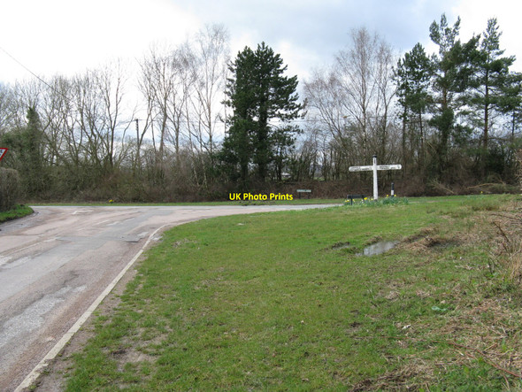 Photo 6"x4" Road junction at Stone Cross Ardingly c2010