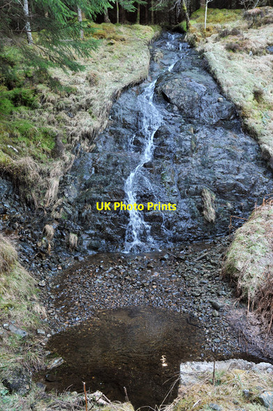 Photo 6"x4" Small waterfall in the forest near Glenfintaig Stronaba c2010
