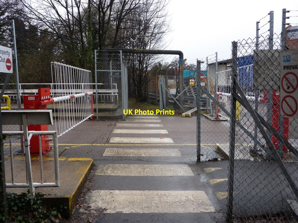 Photo 6"x4" Gipping footpath crossing factory entrance Stowmarket c2010