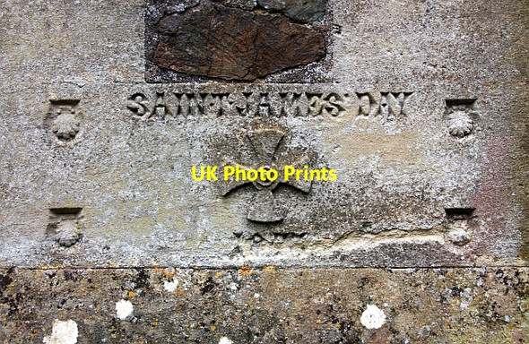Photo 6"x4" Foundation stone, Church of St James, Welland Welland c2010