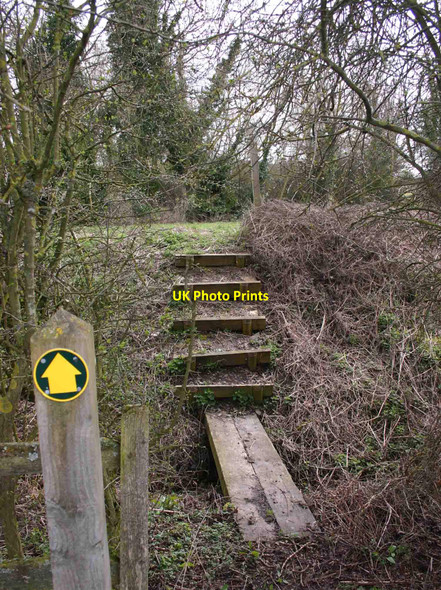 Photo 6"x4" Footpath steps up to Fosse Way Ettington c2010