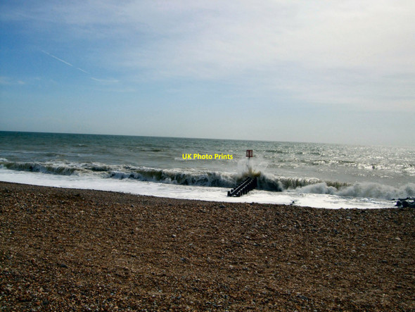 Photo 6"x4" Rough seas at Lancing Lancing c2010