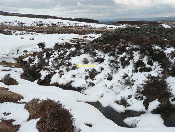 Photo 6"x4" Burn cuts through dry stone wall Buchanty c2010