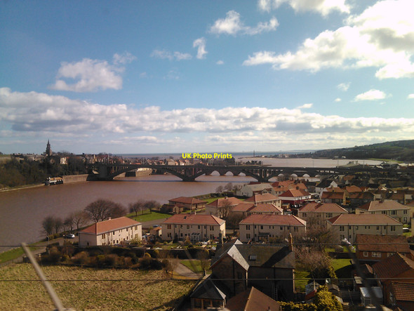 Photo 6"x4" View of the Royal Tweed and Berwick Bridges from the Royal Borders Bridge Berwick-upon-Tweed c2010