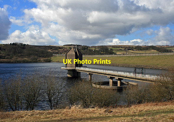 Photo 6"x4" Valve house and outflow, Scammonden Dam Camp Hill\/SE0516 c2010