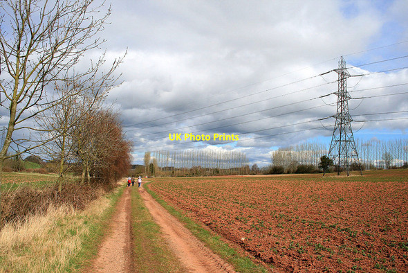 Photo 6"x4" Track and pylon Breedon on the Hill c2010